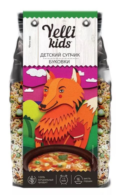Yelli kids Супчик детский Буковки 80г