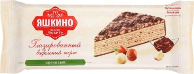 Вафл. торт глазир.Яшкино ореховый 250г