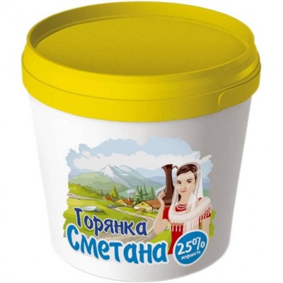 СЗМЖ Сметана "Горянка" 25% 700гр ведро