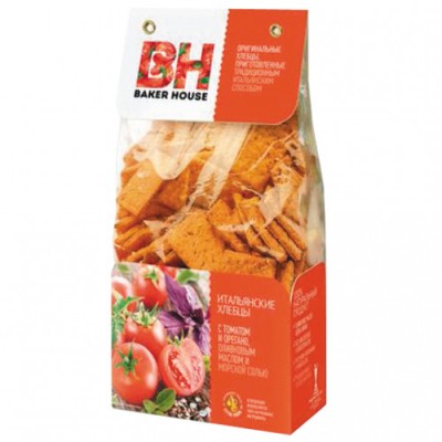 Хлебцы Baker House с томатом, орегано, оливк. масло и морская соль 250г
