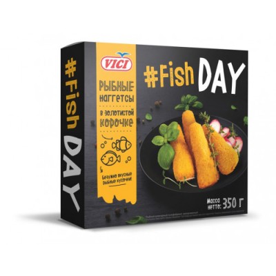 Рыбные наггетсы из филе паниров. в зол. корочке VICI 350г