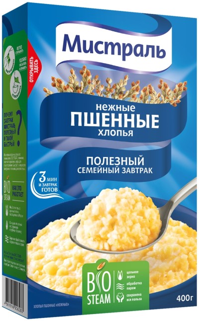 Мистраль Хлопья Пшенные нежные 400 г