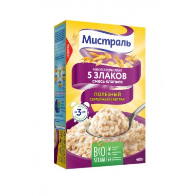 Мистраль Смесь хлопьев 5 злаков 400 г короб.