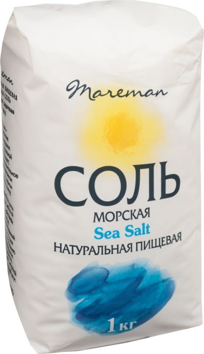 Соль морская натуральная "Sea Salt" 1кг