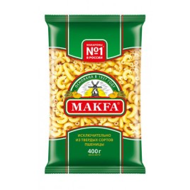Макфа Макаронные изделия Ригатоны рожки гладкие 400г