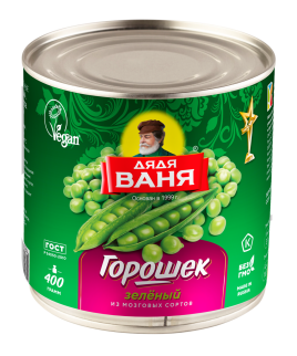 Горошек зеленый консервированный Дядя Ваня ж/б 400 г