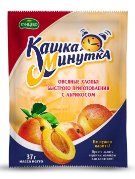 Хлопья овсяные "Каша-Минутка" с абрикосом 37,гр Кунцево