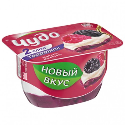 БЗМЖ Десерт творожный малина, ежевика Чудо 4,2% 100г