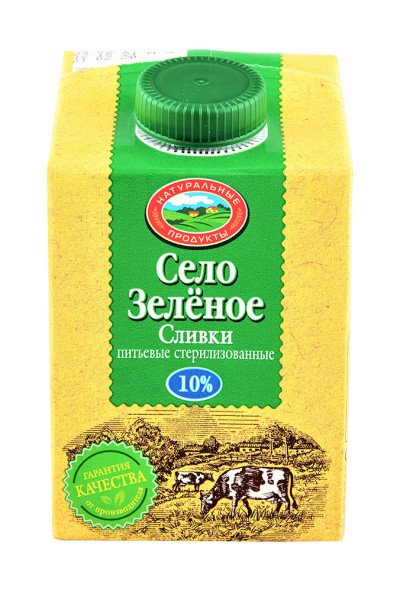 БЗМЖ Сливки "Село Зеленое" 10% 500гр.