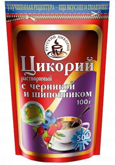 Цикорий раствор. дой-пак с шиповником и черникой 100г Русский Цикорий