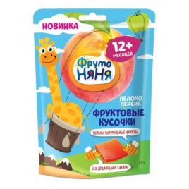 Фруктовые кусочки ФрутоНяня из яблок и персиков 53г