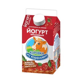 БЗМЖ Йогурт питьевой "Коровка из Кореновки" вишневый 2,5% 450гр