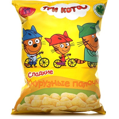 Сладкие кукурузные палочки Три Кота 75г