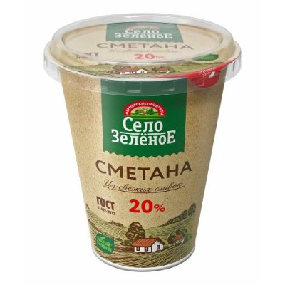 БЗМЖ Сметана "Село Зеленое" 20% 300г