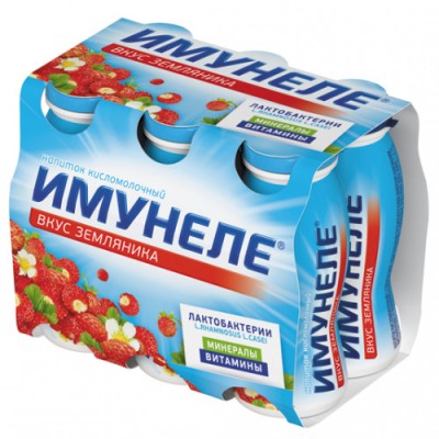 АКЦИЯ!!! БЗМЖ Напиток кисломол. Имунеле Земляника 100г