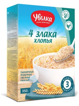 Увелка Хлопья 4 злака 350г