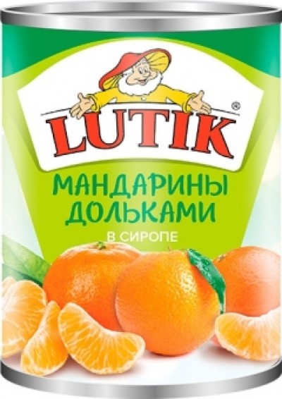 LUTIK Мандарины дольки 314мл, ж/б