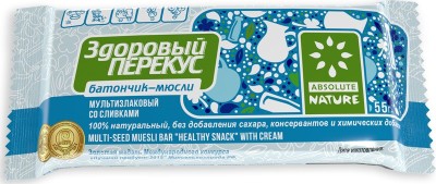 Батончики Мюсли Здоровый Перекус со сливками т.55гр.