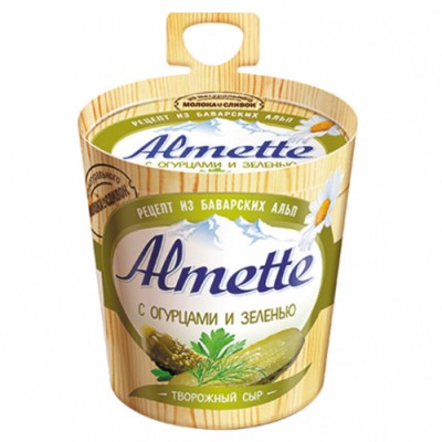 АКЦИЯ!!! БЗМЖ Сыр Альметта творожный с огурцами и зеленью 150г
