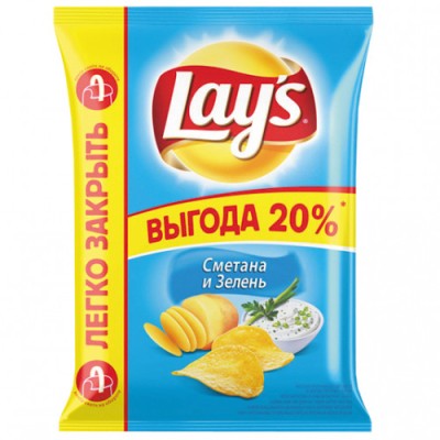 Чипсы Lay's 225г Сметана зелень