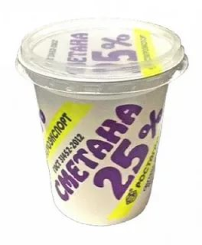 БЗМЖ Сметана 25% РАЭ 320гр стакан+запайка