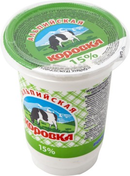 СЗМЖ Сметанный продукт Альпийская коровка 15% 400гр