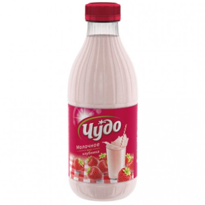 БЗМЖ Коктейль Чудо молоч.клубника  2% 950г пэт