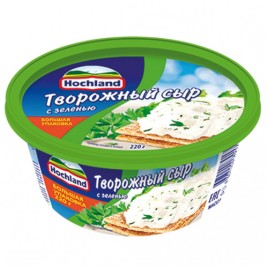 АКЦИЯ!!! БЗМЖ Сыр Хохланд творожный с зеленью 220г.