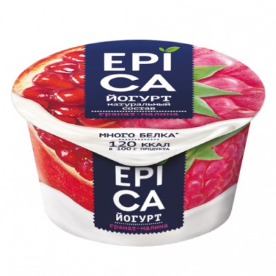 БЗМЖ Йогурт Эпика гранат-малина 4,8% 130гр