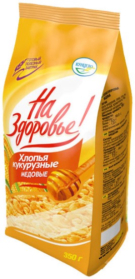 Хлопья кукурузные "Кунцево" медовые 350гр