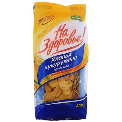 Хлопья кукурузные "Кунцево" неглаз. 325гр