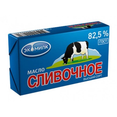 АКЦИЯ!!! БЗМЖ Масло сливочное  82,5% (фол) 180г ЭкоМилк