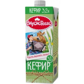БЗМЖ Кефир Вкуснотеево 3,2% т/б 1л