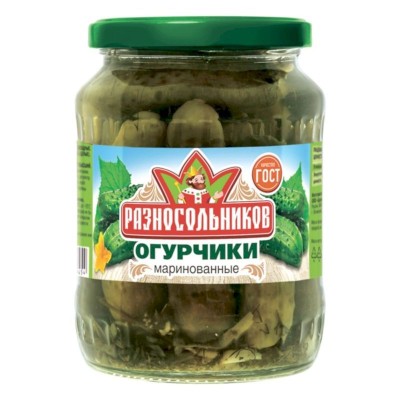 Огурцы маринованные 680гр ст/б Разносольников