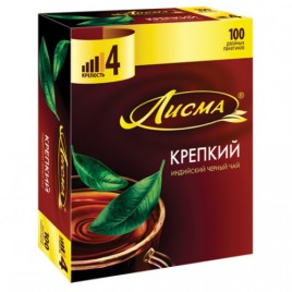 Чай Лисма черный индийский крепкий 100пак
