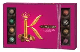 Конфеты Коркунов из темного и молочного шоколада 256гр