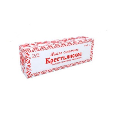 БЗМЖ Масло сливочное Крестьянское 72,5% 500г Лав Продукт