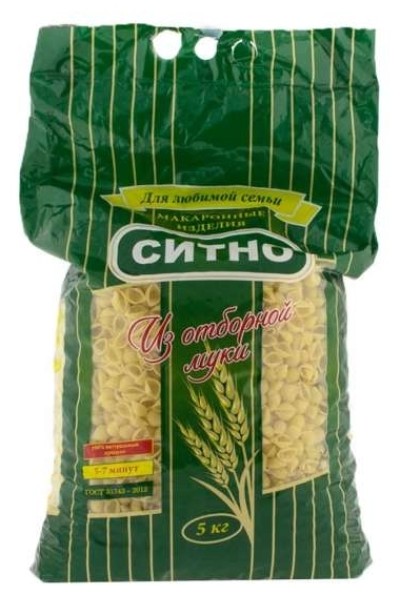 Ситно Макароны Ракушки 5кг