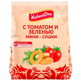 Мини сушки Хлебный Дом с томатом и зеленью 180гр