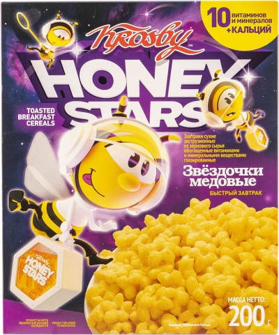 Готовые завтраки Звездочки медовые Кросби 200г