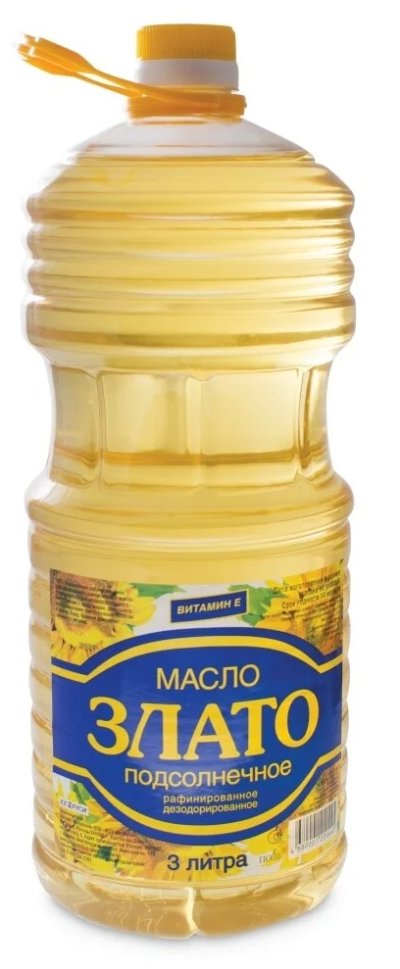 Масло подсолнечное Злато 3 л