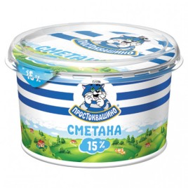 БЗМЖ Сметана Простоквашино 15% 180г