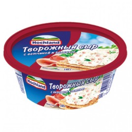 АКЦИЯ!!! БЗМЖ Сыр творожный Хохланд с ветчиной и зеленью 140г