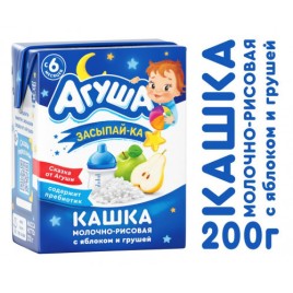 Кашка молочная жидкая "Агуша Засыпай-ка" рисовая яблоко-груша 200мл