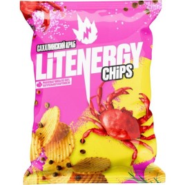 Чипсы рифленые со вкусом сахалинский краб 120гр LIT ENERGY