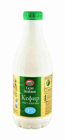 БЗМЖ Кефир "Село Зеленое" 1% 930г пл/б