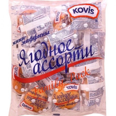 Мини-маффины ягодное ассорти Ковис 16шт 470г
