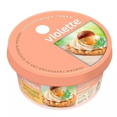 БЗМЖ Сыр Творожный Виолетта благородные грибы 140гр