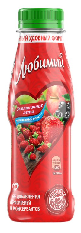 Сок Любимый Земляничное лето  0,3л бут.