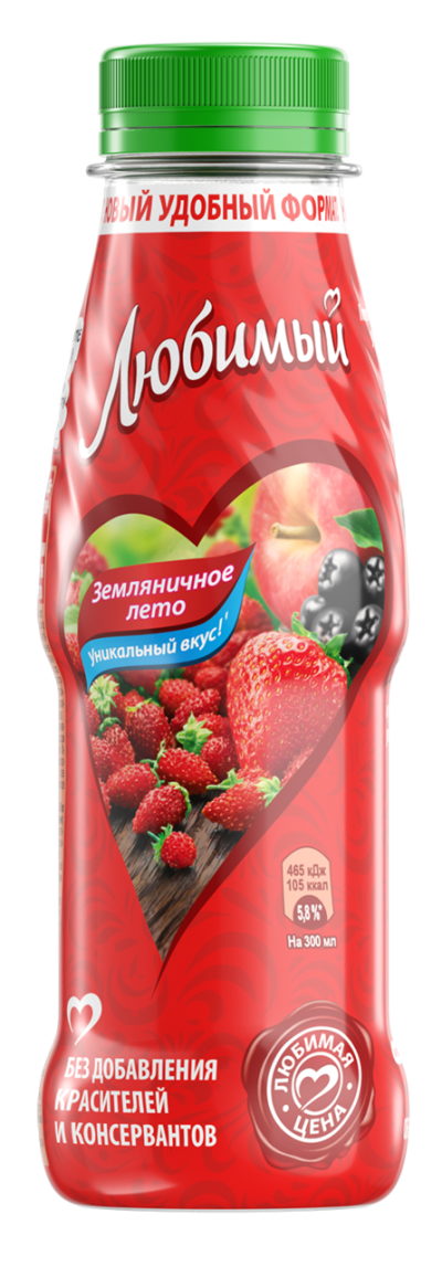Сок Любимый Земляничное лето  0,3л бут.